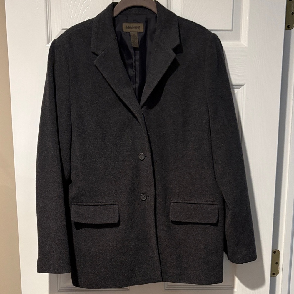 L.L.Bean Charcoal Wool-Blend Blazer Jacket